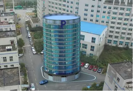 國內(nèi)首座全玻璃圓形塔式立體車庫即將面世