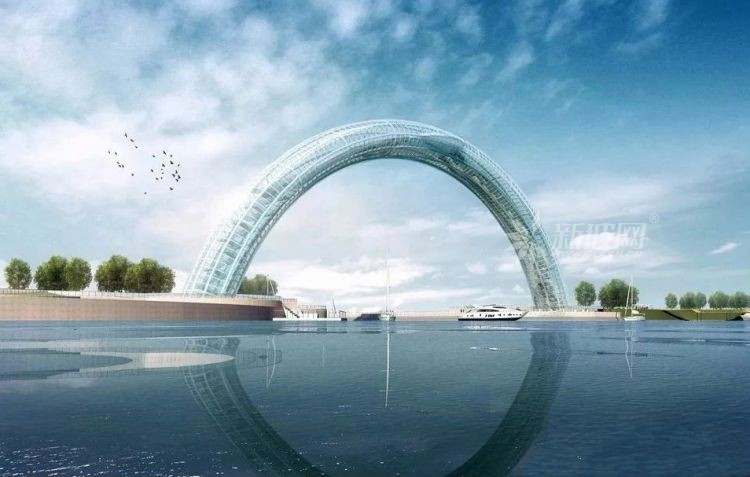 國內首座全鋼架玻璃拱橋――日照“黃海之眼”開工建設