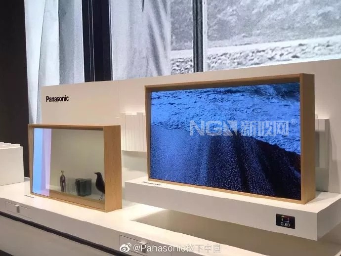 松下展示透明OLED電視，不用時是一面玻璃柜