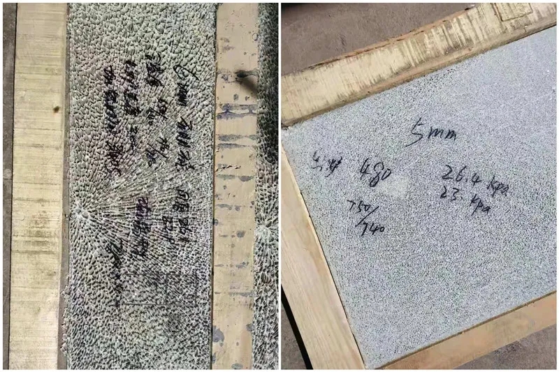 玻璃破碎的顆粒狀態