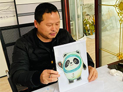 當傳統玻璃畫遇到冰墩墩 浙江奉化手藝人助力北京冬奧會